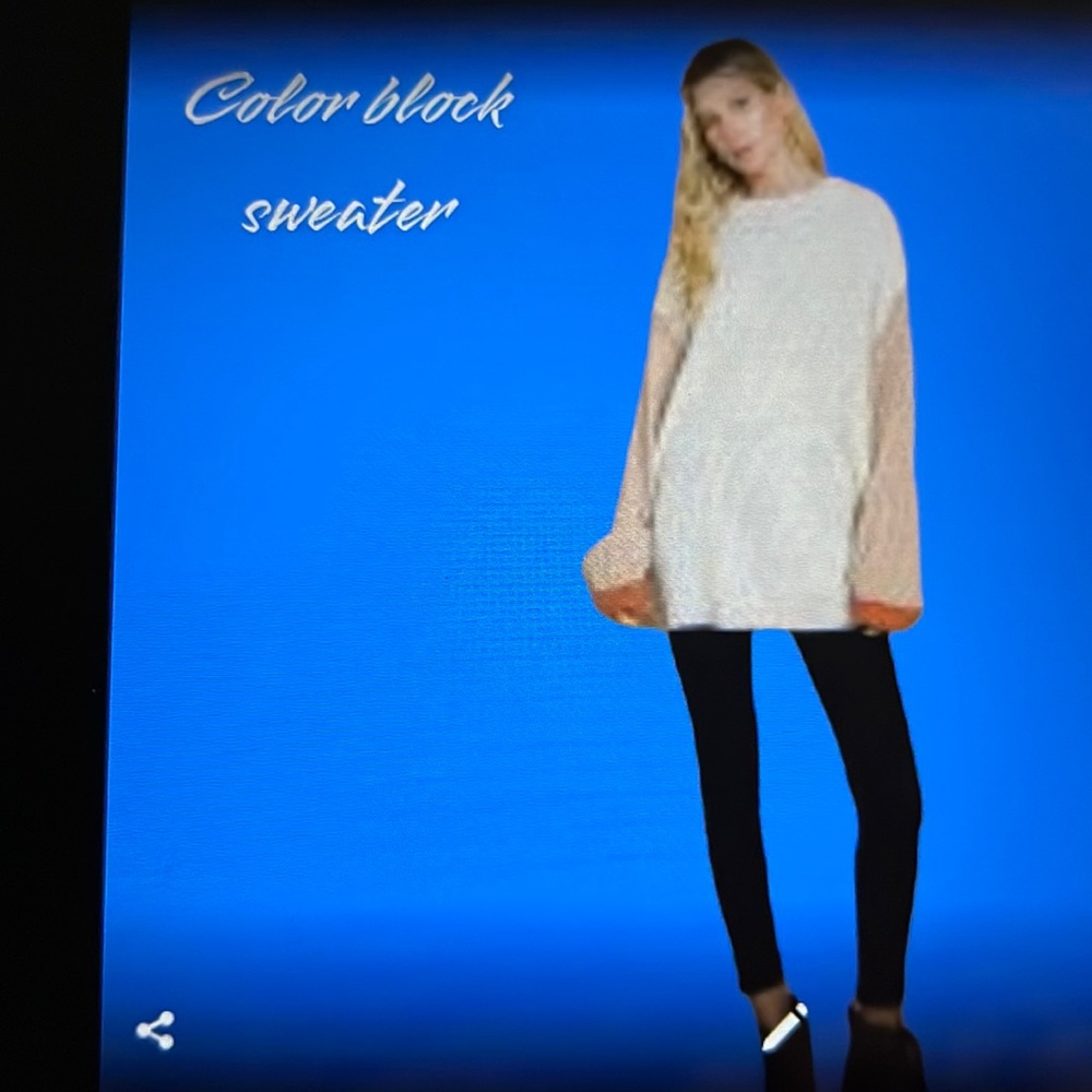 Cotton Bleu color blocked sweater
